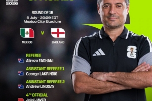 2026年世界杯1/8决赛墨西哥对阵英格兰裁判指定:澳大利亚裁判法加尼执裁
