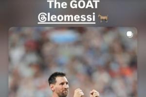贝克汉姆在社交媒体上@梅西:GOAT