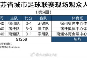 朱艺：第九周苏超场均观众3万 南通主场观众数达32063人