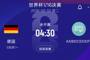 德国淘汰赛可能对手：日荷瑞所在F组第3名 韩国、波黑、苏格兰D3