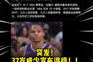 突发37岁威少宣布退役！18年NBA生涯画上句号！