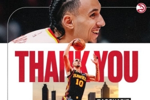 24年选秀状元&场均11.1分3.7篮板!老鹰官方感谢里萨谢