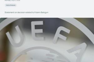 欧足联公告:巴洛贡禁赛延期裁决超出了底线,对此裁决难以置信