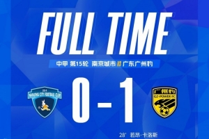 南京城市主场0:1不敌广东广州豹，全场比赛落幕