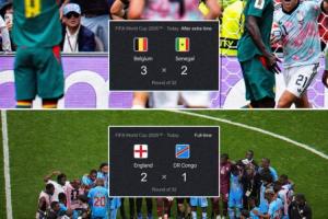 英格兰1让2追3绝杀民主刚果，比利时2让3绝杀塞内加尔