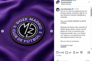 马塞洛宣布创建足球俱乐部Doze Madrid,球队名称向皇马球衣号码致敬