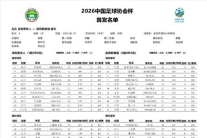 足协杯第四轮深圳青年人迎战深圳新鹏城:双外援对决三外援首发阵容